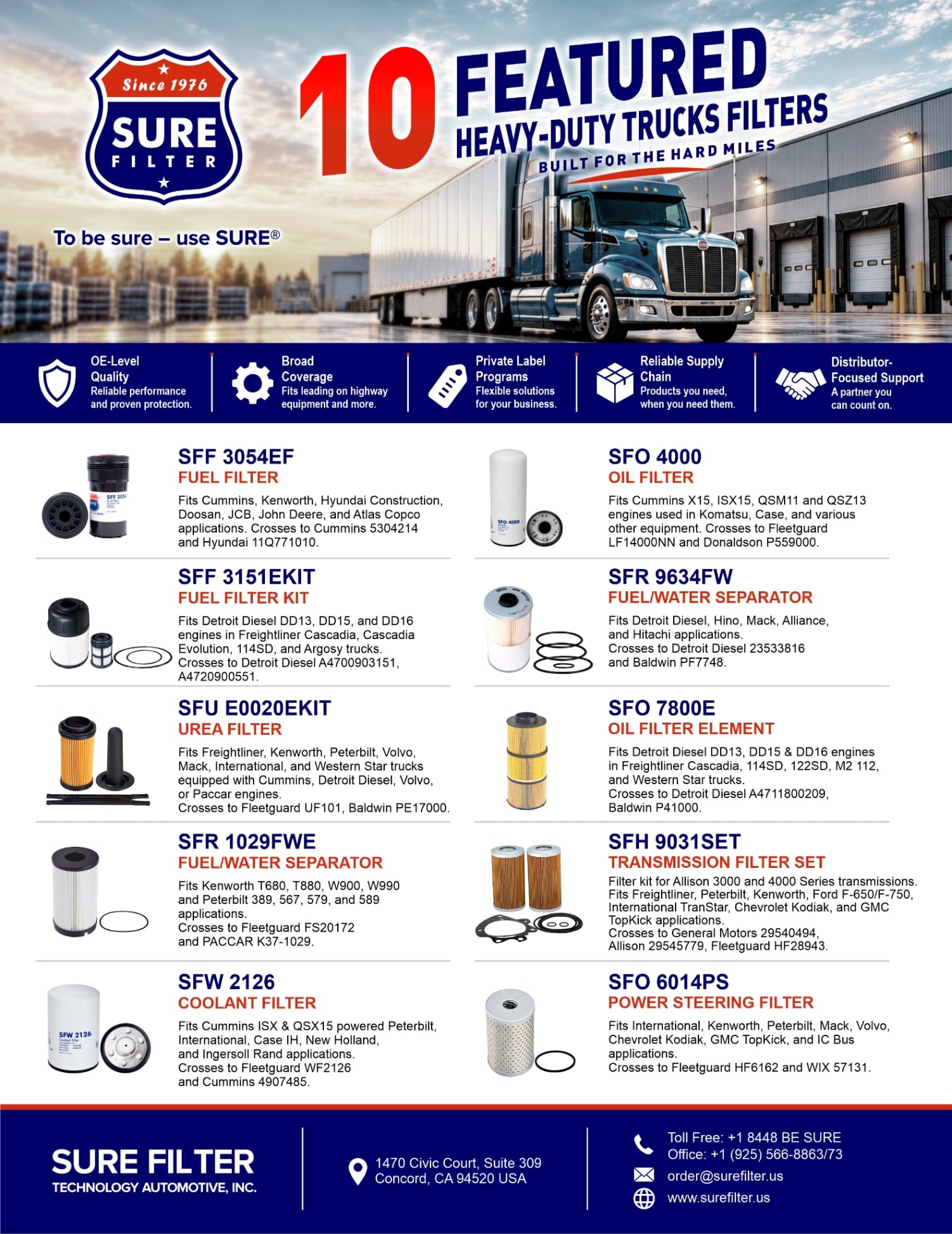 10 Featured Heavy-Duty Trucks Filters flyer, first page